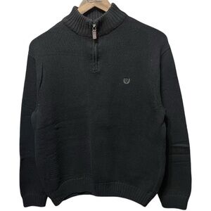 plain blank Black chaps small logo quarter zip long sleeve sweater sweatshirt